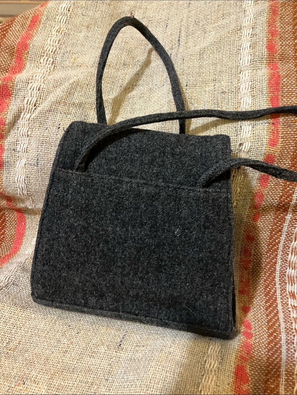 Liz Claiborne wool mini bag with floral embroidery retro - Picture 5 of 10